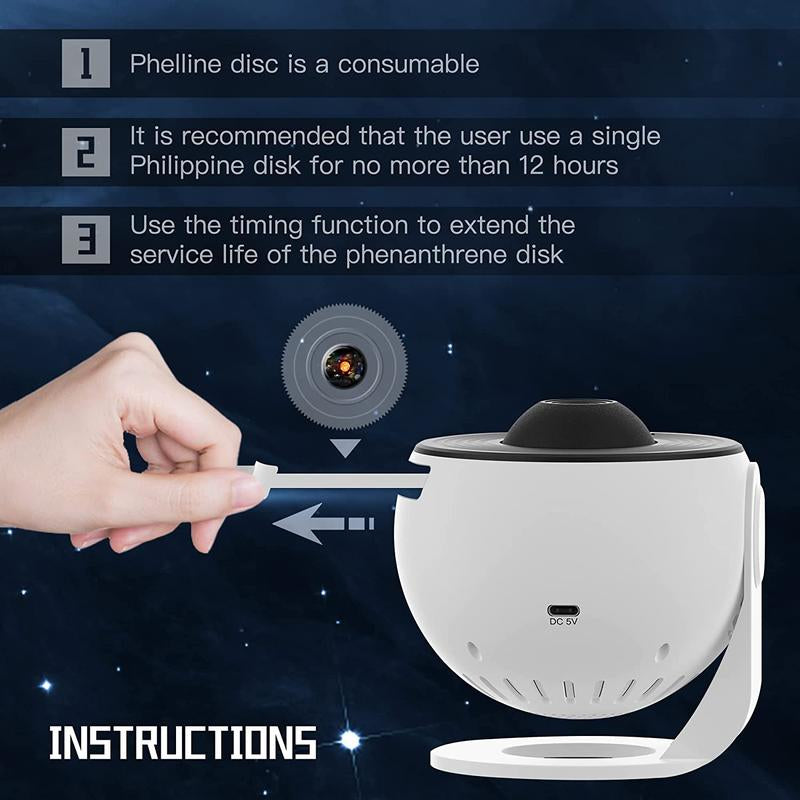 Star Projection LED Light with Globe Design - Portable Planetarium Galaxy Projector for Bedroom and Home Décor, Ideal Summer Gift for Barracks Room Transformation