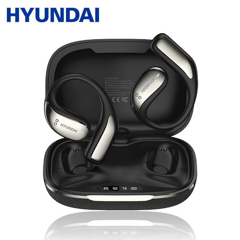 HYUNDAI Vogbuds 5 Pro OWS Smart Voice Assistant Earbuds with Dynamic Stereo Sound and ENC Noise-Canceling Microphone, Featuring Digital Battery Display