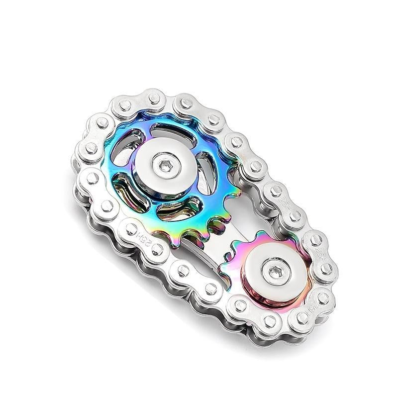Finger Top Gear Gyro Toy, 1 Count Creative Fingertip Gear Chain, Stress Relief Tabletop Toy, Novelty Perfect Gift for Teenagers & Adults