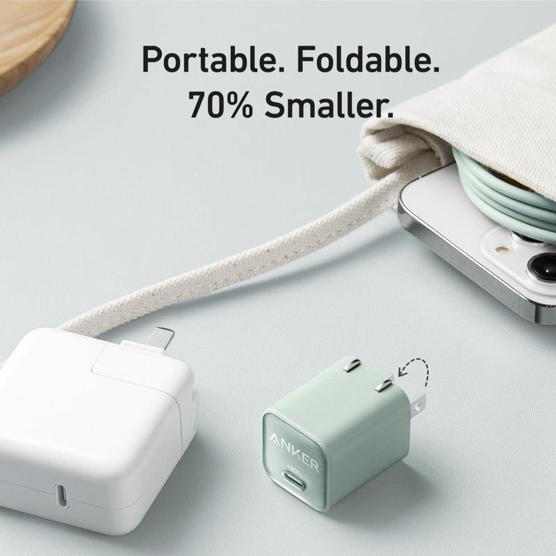 Anker 511 Nano 3 Charger (30W) - MagSafe-Compatible USB-C GaN Technology with PIQ 3.0 for iPhone 16/15 Series, Galaxy, iPad, and More