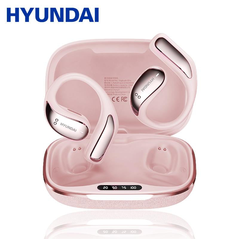 HYUNDAI Vogbuds 5 Pro OWS Smart Voice Assistant Earbuds with Dynamic Stereo Sound and ENC Noise-Canceling Microphone, Featuring Digital Battery Display