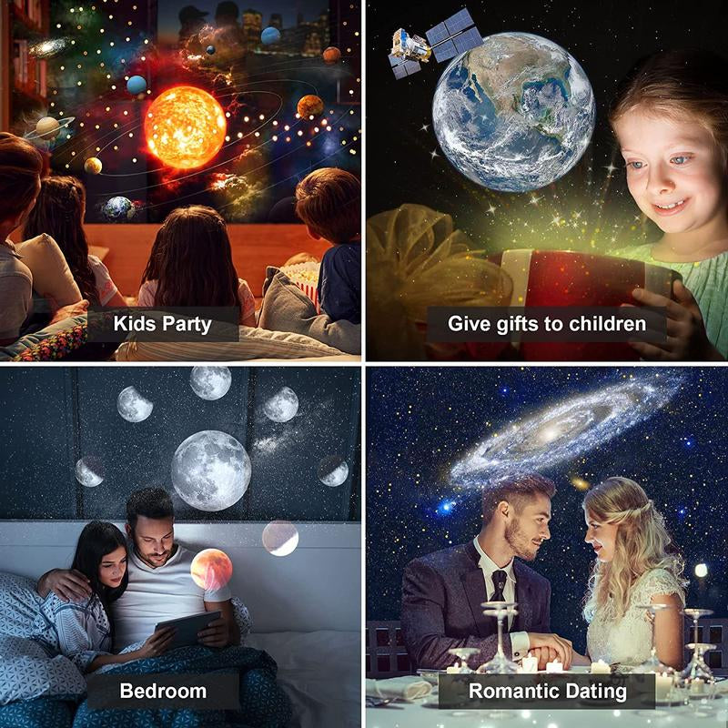 Star Projection LED Light with Globe Design - Portable Planetarium Galaxy Projector for Bedroom and Home Décor, Ideal Summer Gift for Barracks Room Transformation