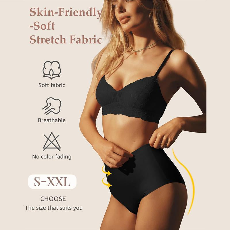 LEVAO Women's Medium Low Waist Invisible Seamless Underwear - 6/12 Pack, Polyester Soft Breathable Briefs, No Show Panties (Sizes S-XXL)