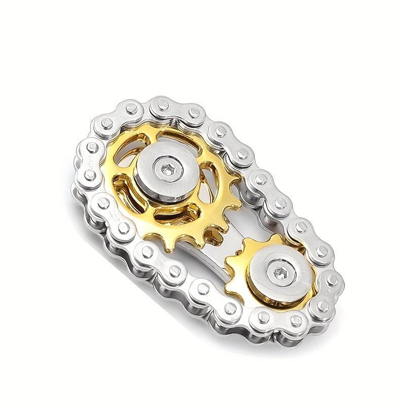 Finger Top Gear Gyro Toy, 1 Count Creative Fingertip Gear Chain, Stress Relief Tabletop Toy, Novelty Perfect Gift for Teenagers & Adults