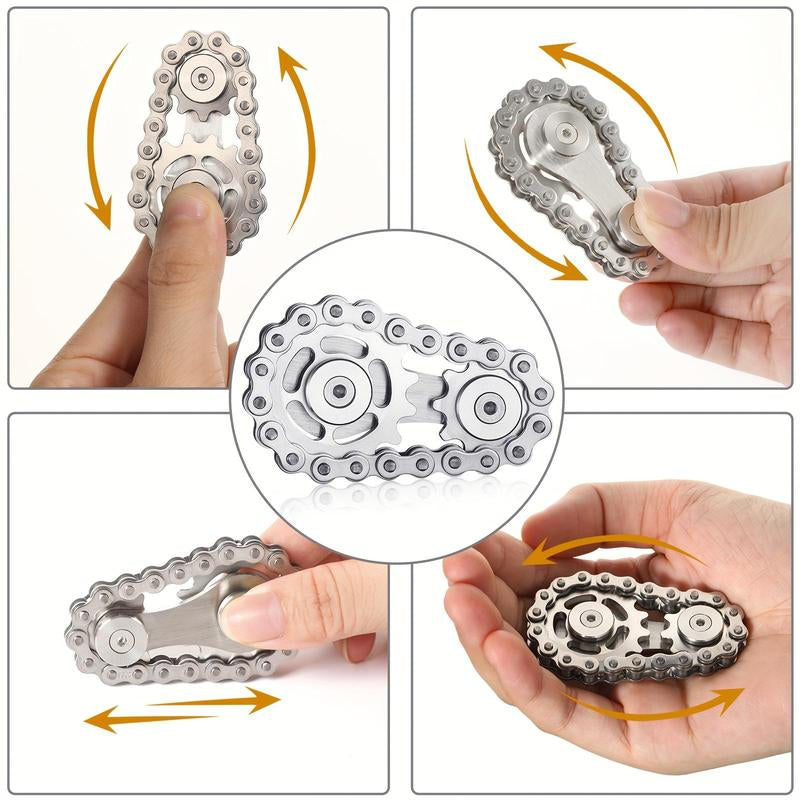 Finger Top Gear Gyro Toy, 1 Count Creative Fingertip Gear Chain, Stress Relief Tabletop Toy, Novelty Perfect Gift for Teenagers & Adults