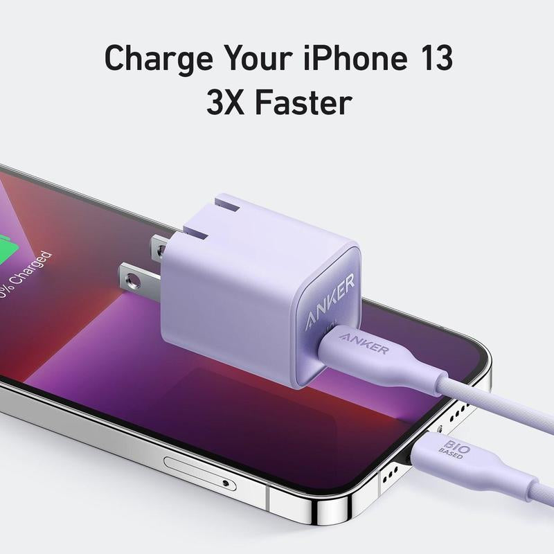 Anker 511 Nano 3 Charger (30W) - MagSafe-Compatible USB-C GaN Technology with PIQ 3.0 for iPhone 16/15 Series, Galaxy, iPad, and More