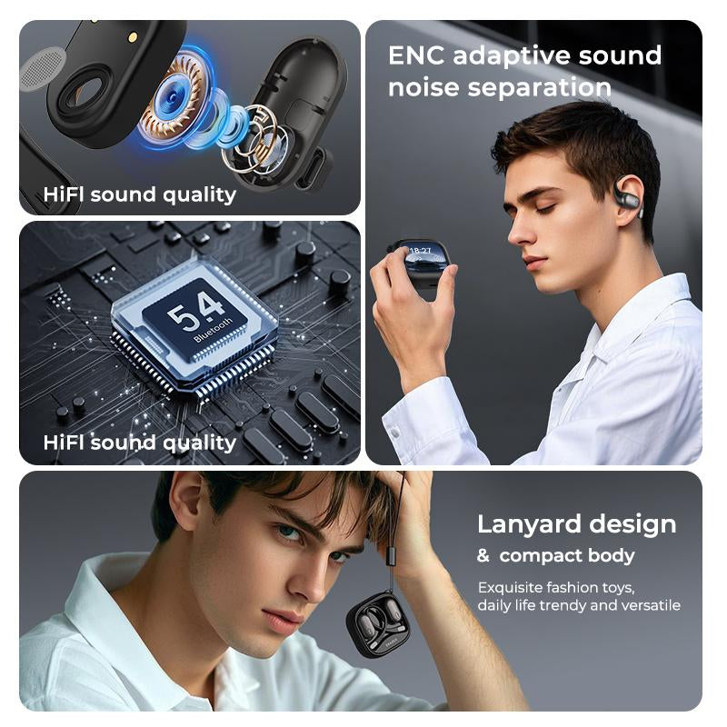 ERAZER XF38 OWS Wireless Bluetooth Earbuds with Hi-Fi Sound Quality for Gaming, Travel, and Sports - Remote Control and Built-In Microphone