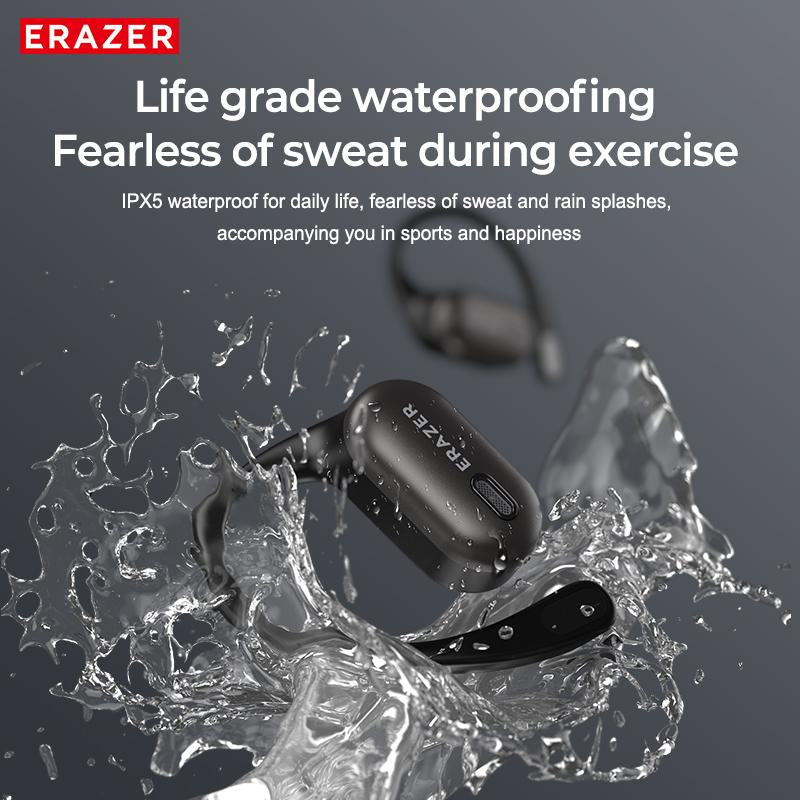 ERAZER XF38 OWS Wireless Bluetooth Earbuds with Hi-Fi Sound Quality for Gaming, Travel, and Sports - Remote Control and Built-In Microphone