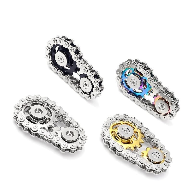 Finger Top Gear Gyro Toy, 1 Count Creative Fingertip Gear Chain, Stress Relief Tabletop Toy, Novelty Perfect Gift for Teenagers & Adults