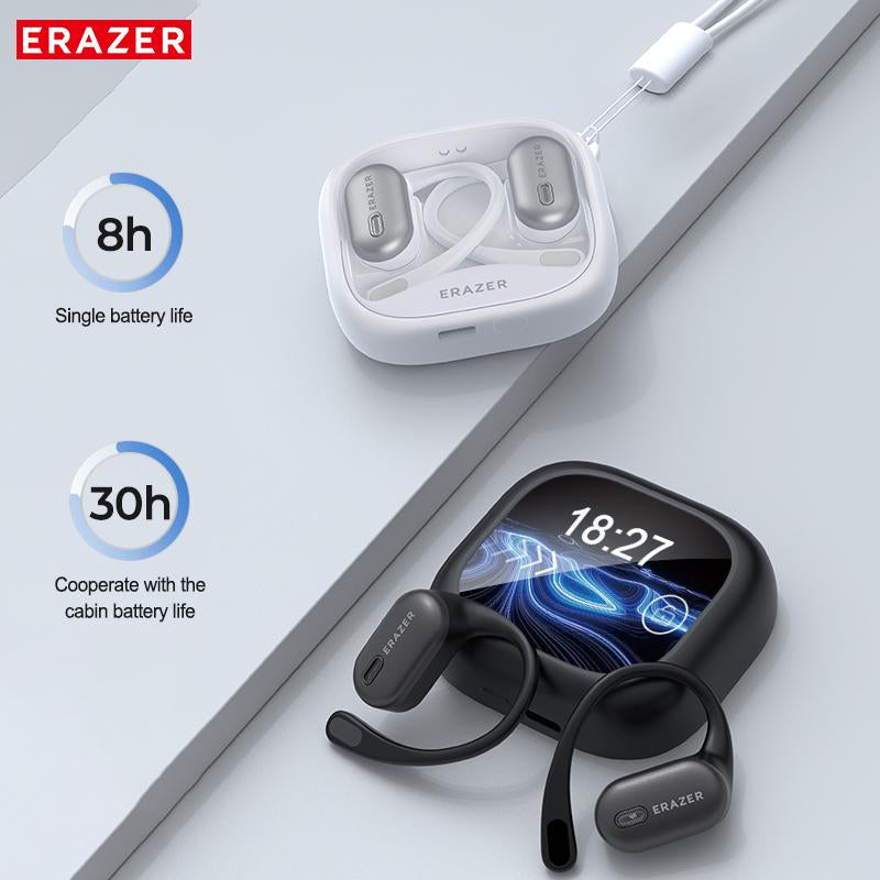 ERAZER XF38 OWS Wireless Bluetooth Earbuds with Hi-Fi Sound Quality for Gaming, Travel, and Sports - Remote Control and Built-In Microphone